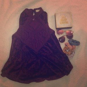 Wine colored fancy top